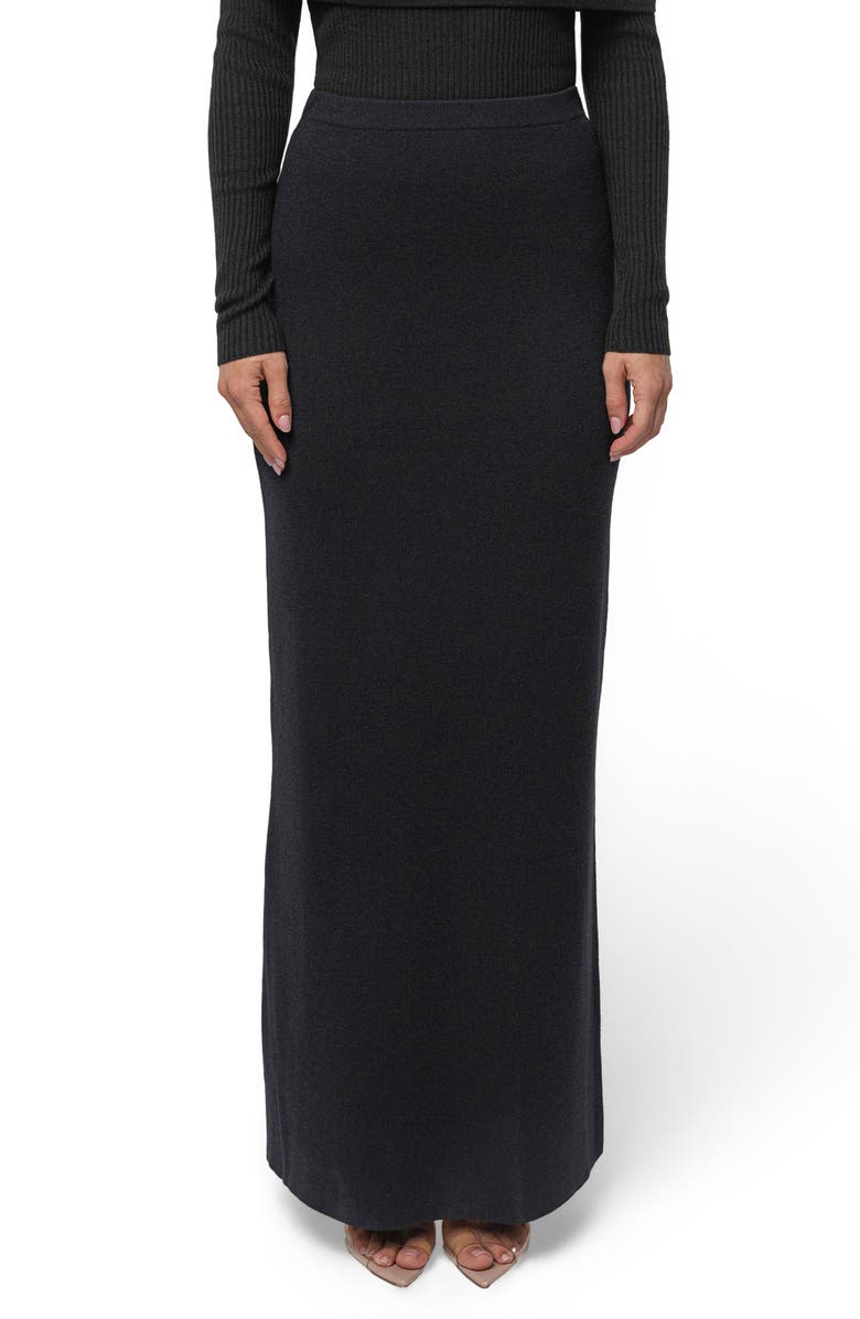 JLUXLABEL London Knit Maxi Skirt, Main, color, Black