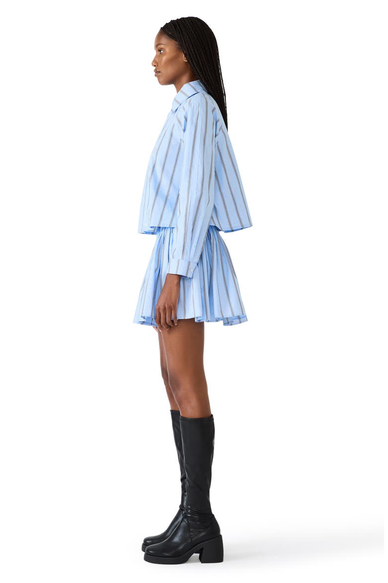 Tyria Stripe Embellished Drawstring Miniskirt, Alternate, color, ESTATE BLUE