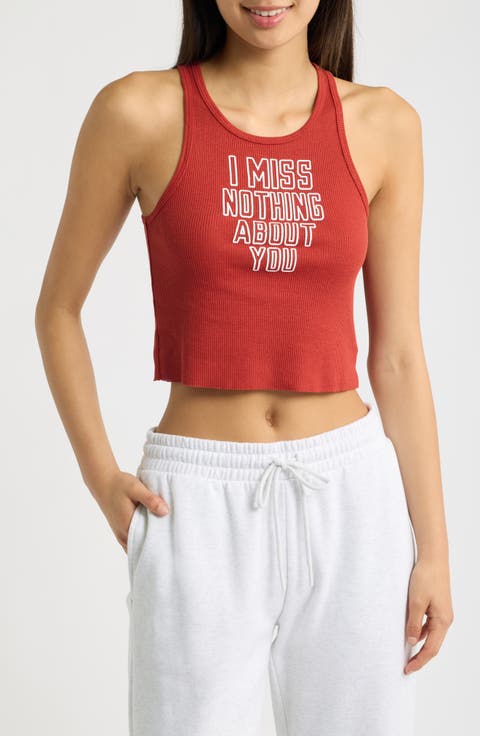 I Miss Nothing Graphic Crop Tank