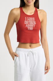 BOYS LIE I Miss Nothing Graphic Crop Tank