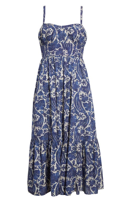 Ulla Johnson Nadine Floral Cotton Blend Sundress In Blue