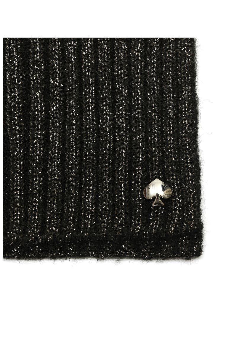 Metallic Cable Knit Scarf, Alternate, color, BLACK