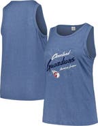 SOFT AS A GRAPE Women's Soft as a Grape Navy Cleveland Guardians Plus Size Curvy High Neck Tri-Blend Tank Top