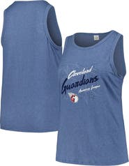 SOFT AS A GRAPE Women's Soft as a Grape Navy Cleveland Guardians Plus Size Curvy High Neck Tri-Blend Tank Top