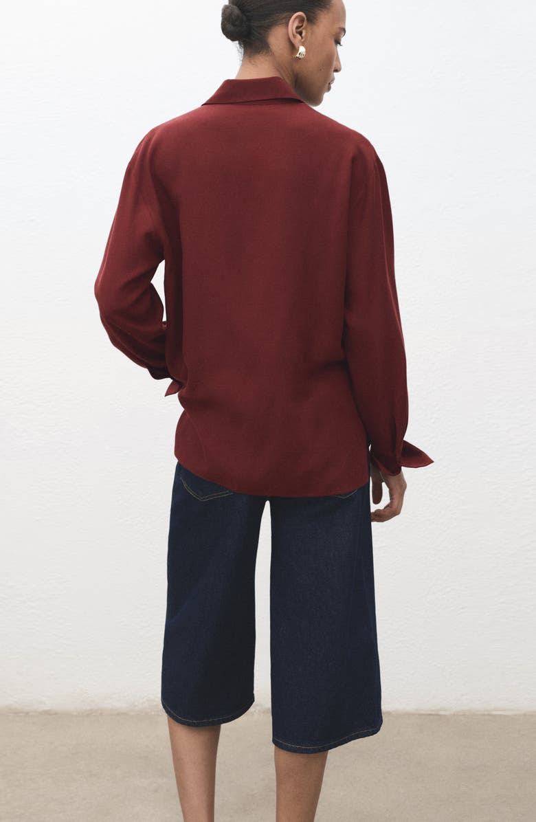 MANGO Relaxed Fit Button-Up Shirt, Alternate, color, Russet