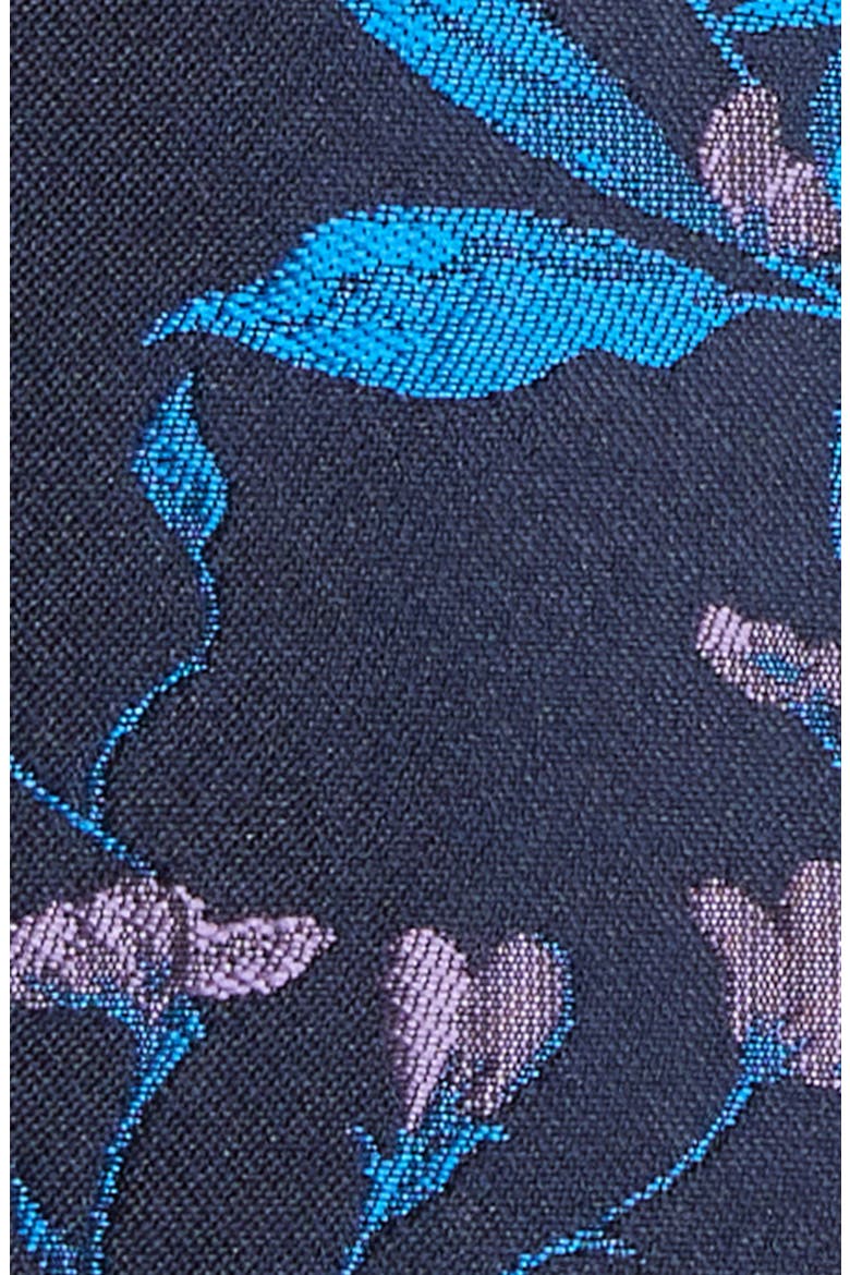 Nicole Floral Jacquard Bow Minidress, Alternate, color, NAVY-MULTI