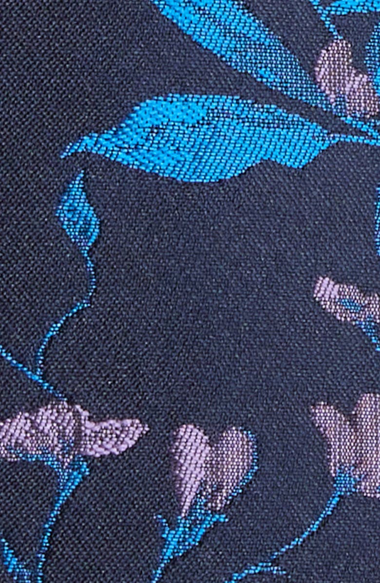 SUGARLIPS Nicole Floral Jacquard Bow Minidress, Alternate, color, Navy-Multi