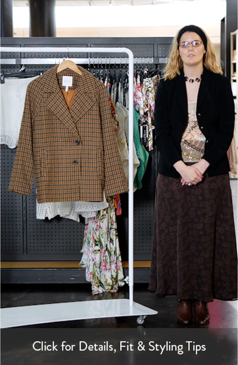 Relaxed Plaid Raglan Double Breasted Short Coat, sales video thumbnail