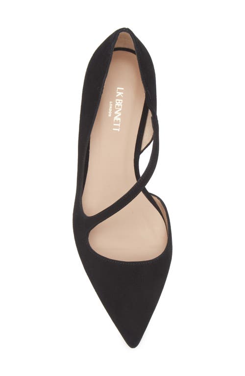 Lk Bennett Pandora Pointed Toe D'orsay Flat In Black