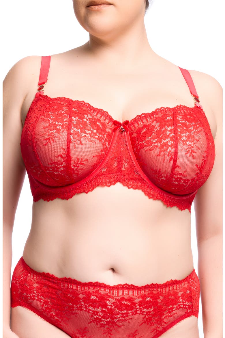 Floradora Curve Underwire Bra, Main, color, FLAME