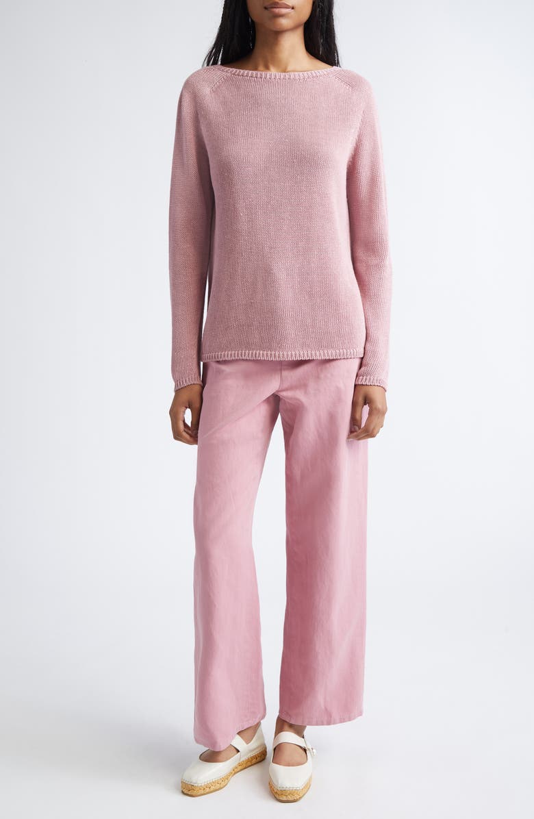 Max Mara Giolino Linen Sweater, Alternate, color, Antique Rose