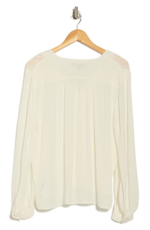 Brooks Brothers Ruffle Trim Crepe Button-up Top In White