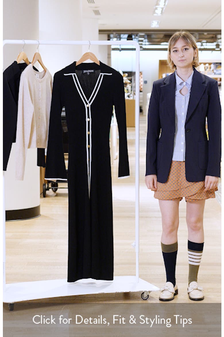 Rib Long Sleeve Midi Sweater Dress video