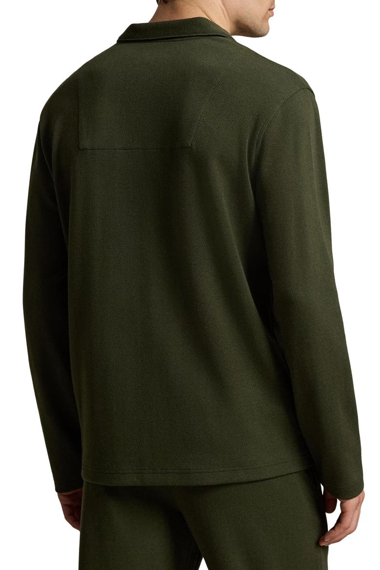 Herringbone Twill Pajama Top, Alternate, color, EQUESTRIAN HERRINGBONE GREEN