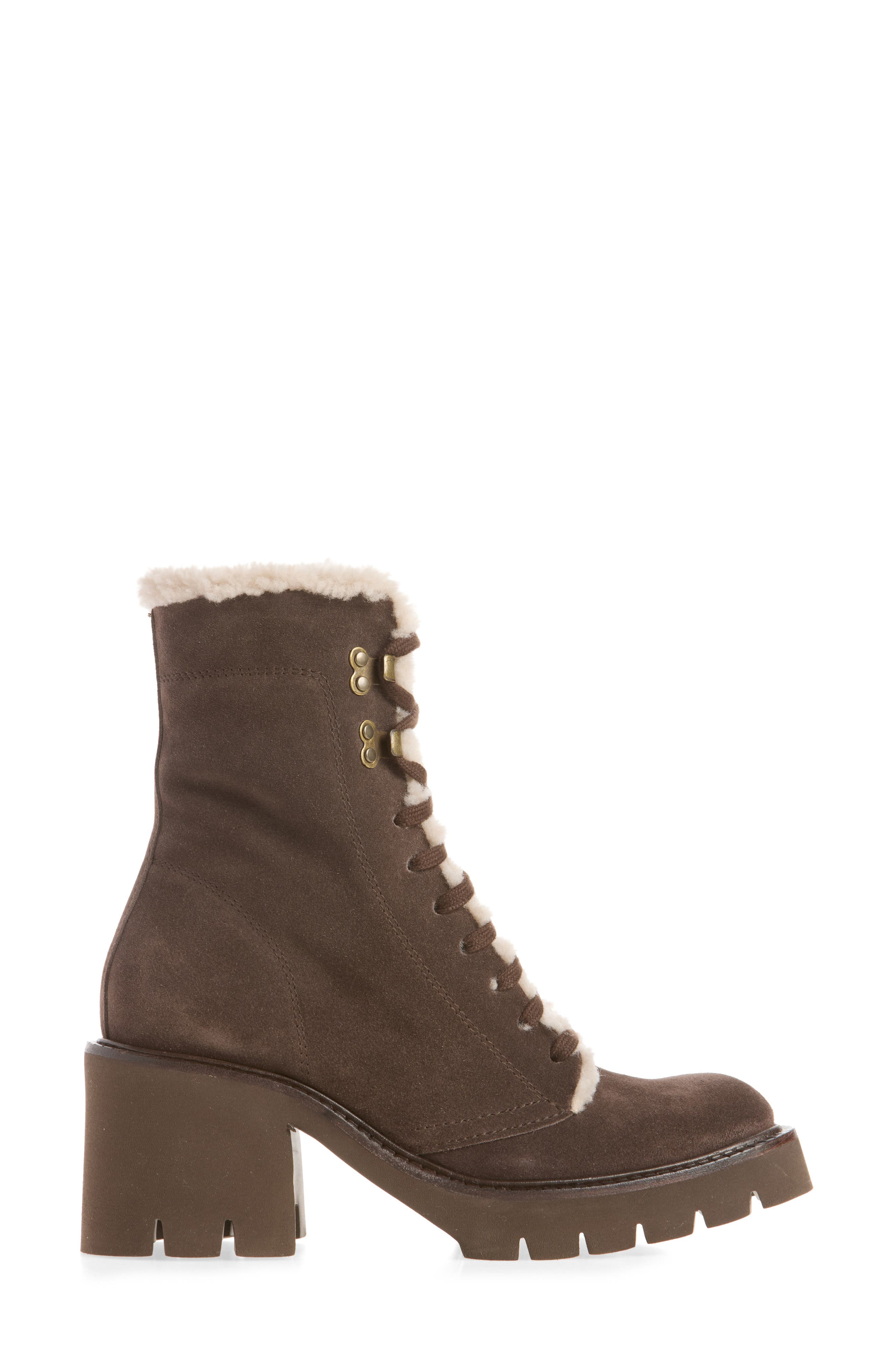 Zineta Shearling Lined Bootie, Alternate, color, BROWN VELOUR
