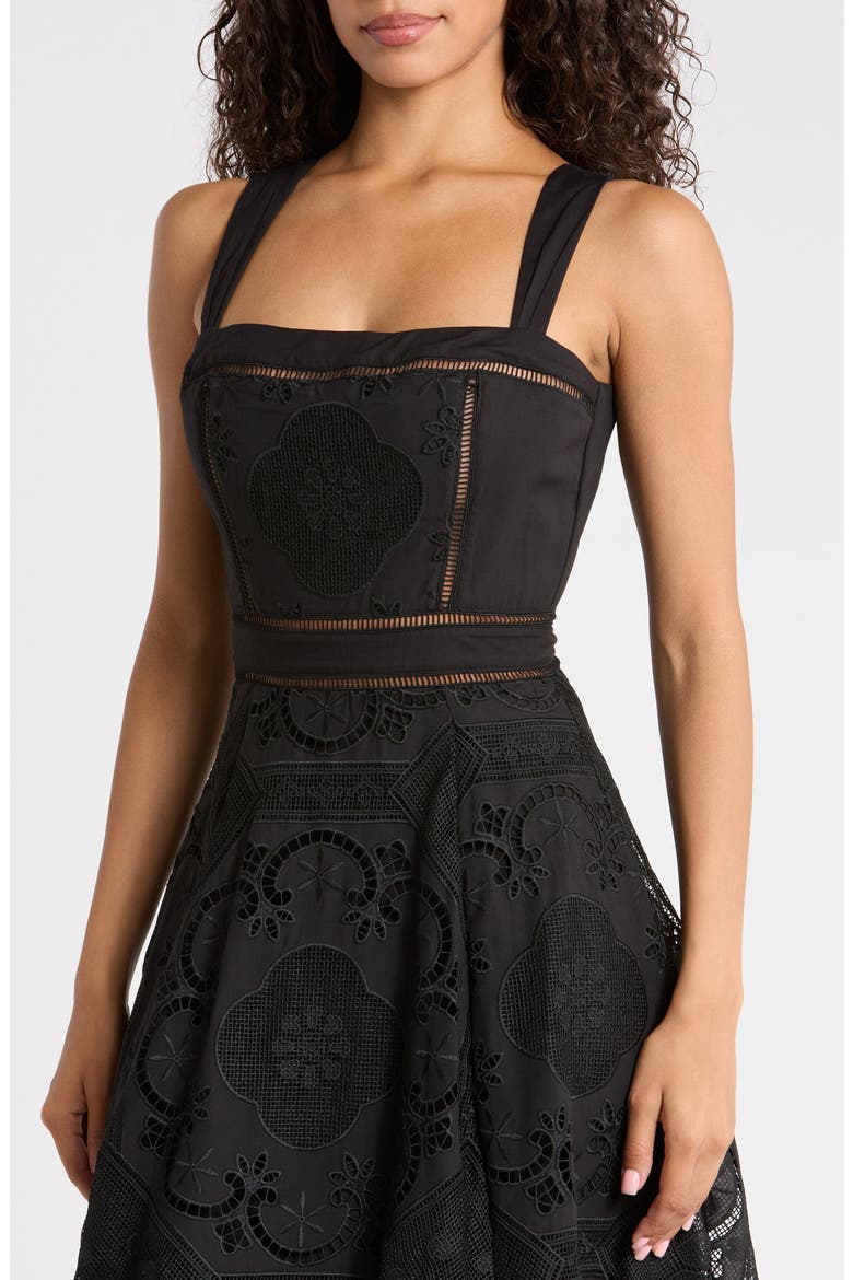 Ava Embroidered Sleeveless Maxi Dress, Alternate, color, BLACK