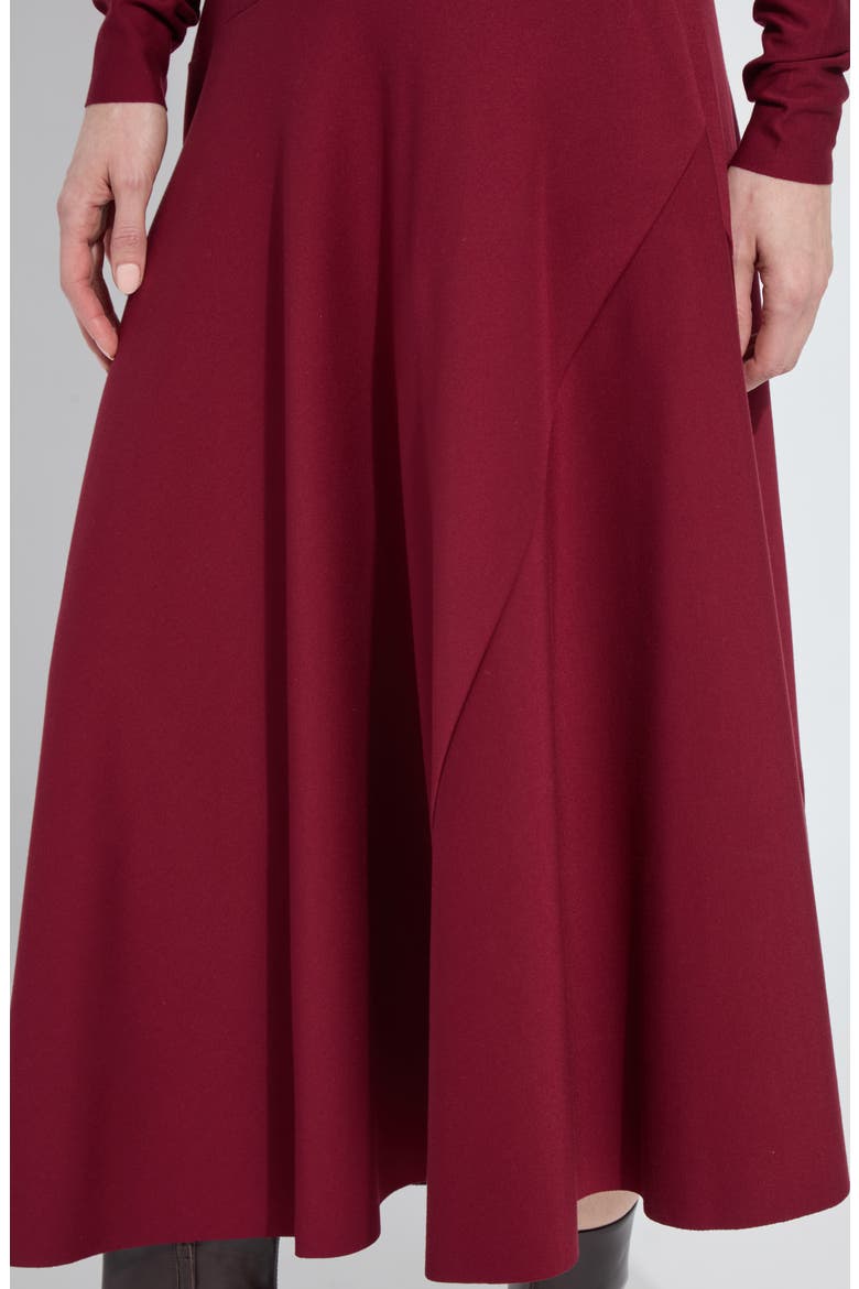 Yaritza Asymmetric Long Sleeve Maxi Dress, Alternate, color, RED NIGHT