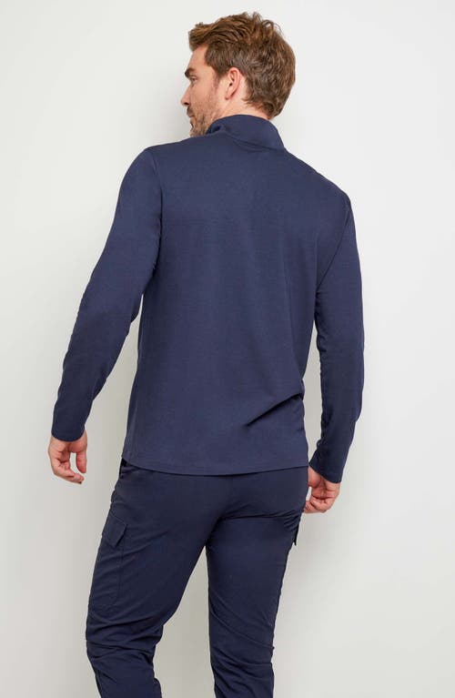 Anatomie Charlie Zip Pima Top In Blue