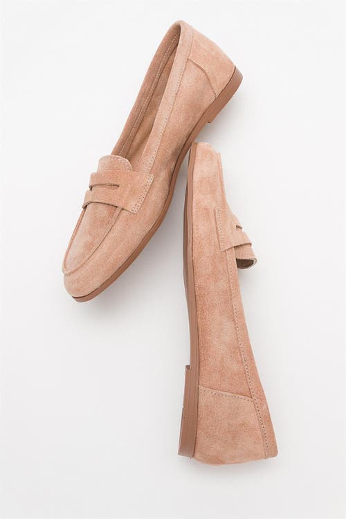 Forever & Always Shoes Dorothy Leather Loafer In Camel Suede Leather