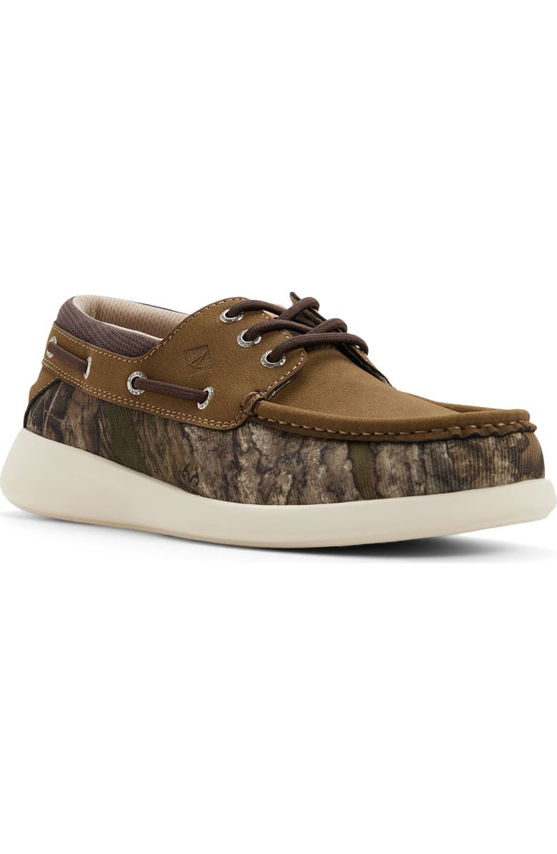 Sperry Harpoon Boat Shoe, Main, color, Green W/ Print