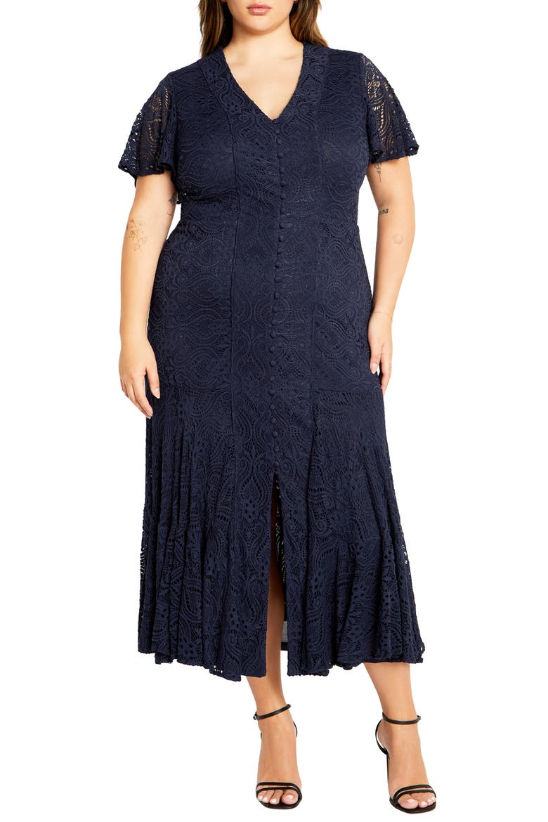 Margo Lace Maxi Dress, Main, color, NAVY