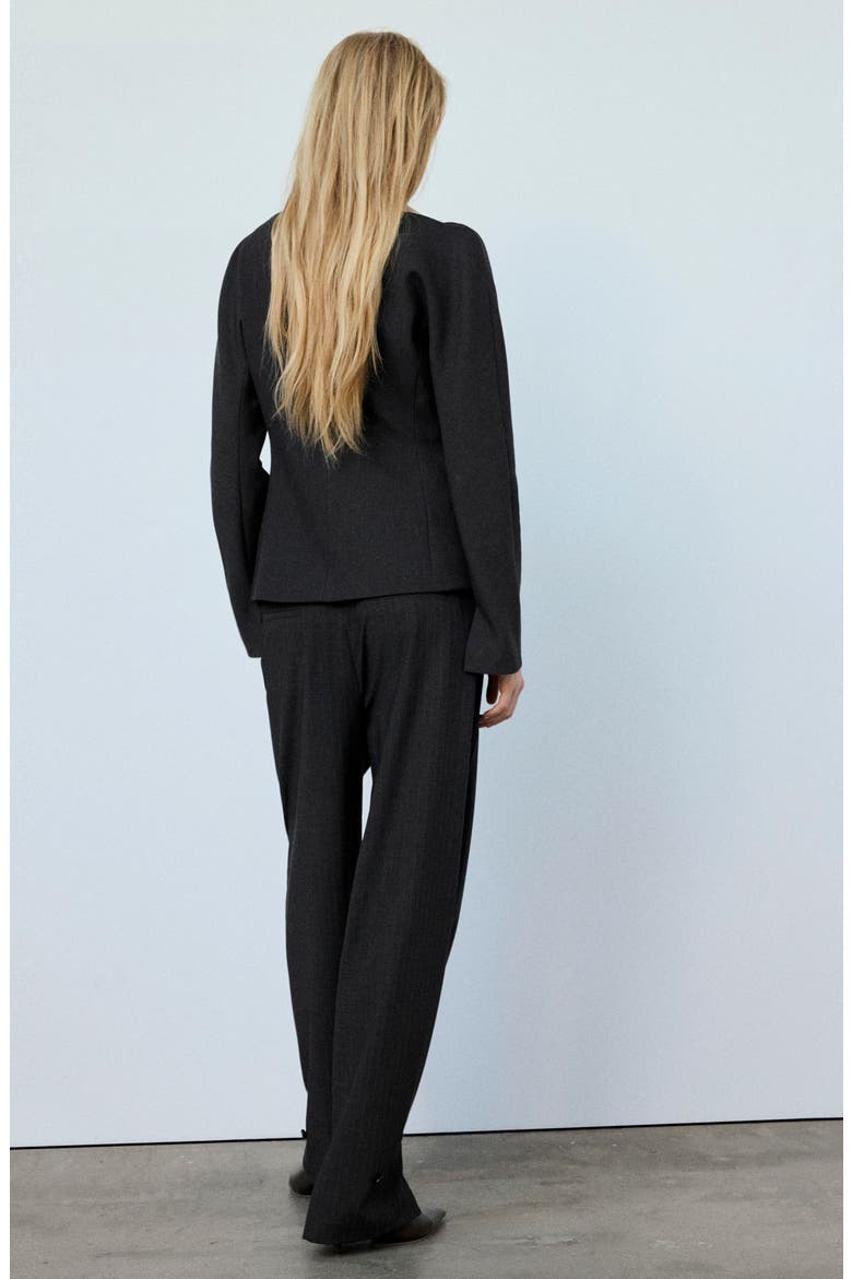 Fitted Boat Neck Blazer, Alternate, color, GREY