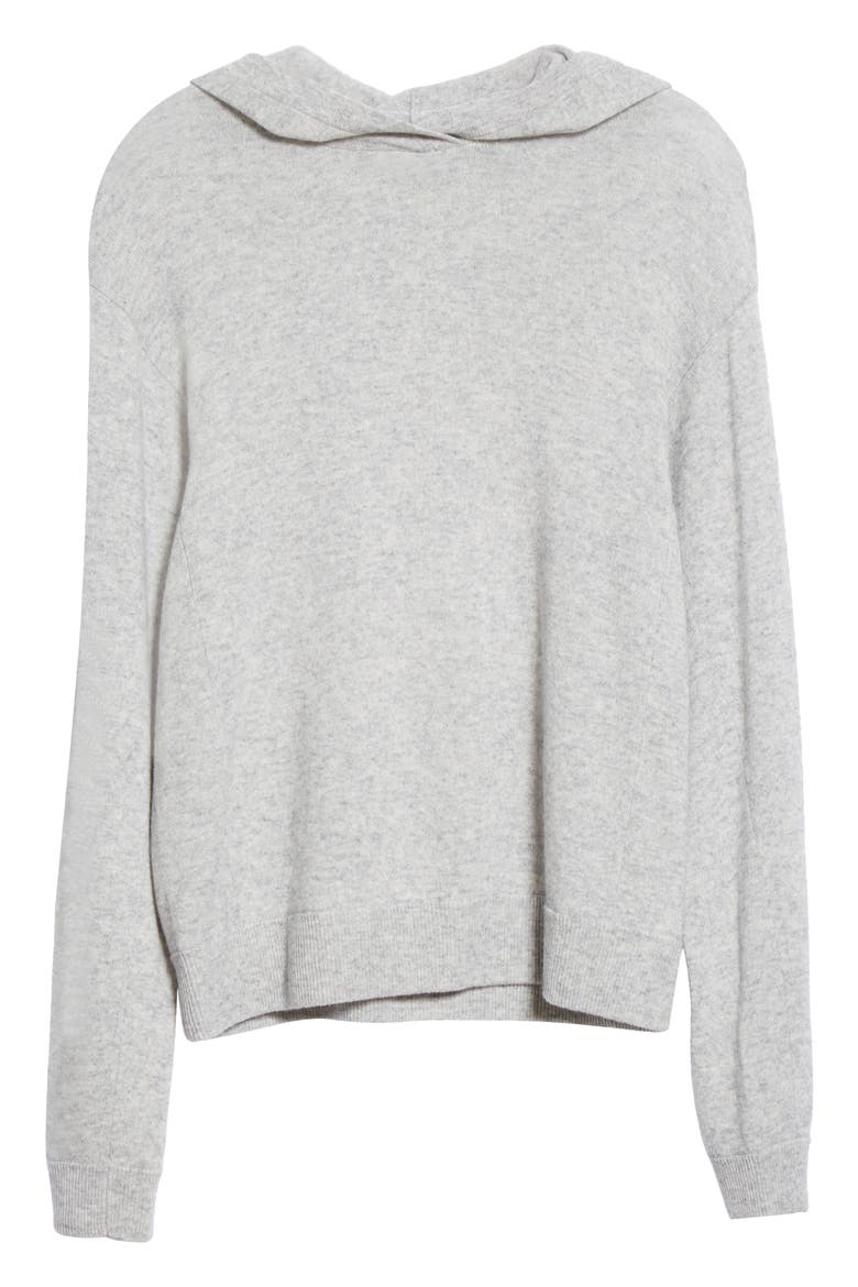 Wool & Cashmere Hoodie, Alternate, color, HEATHER GREY