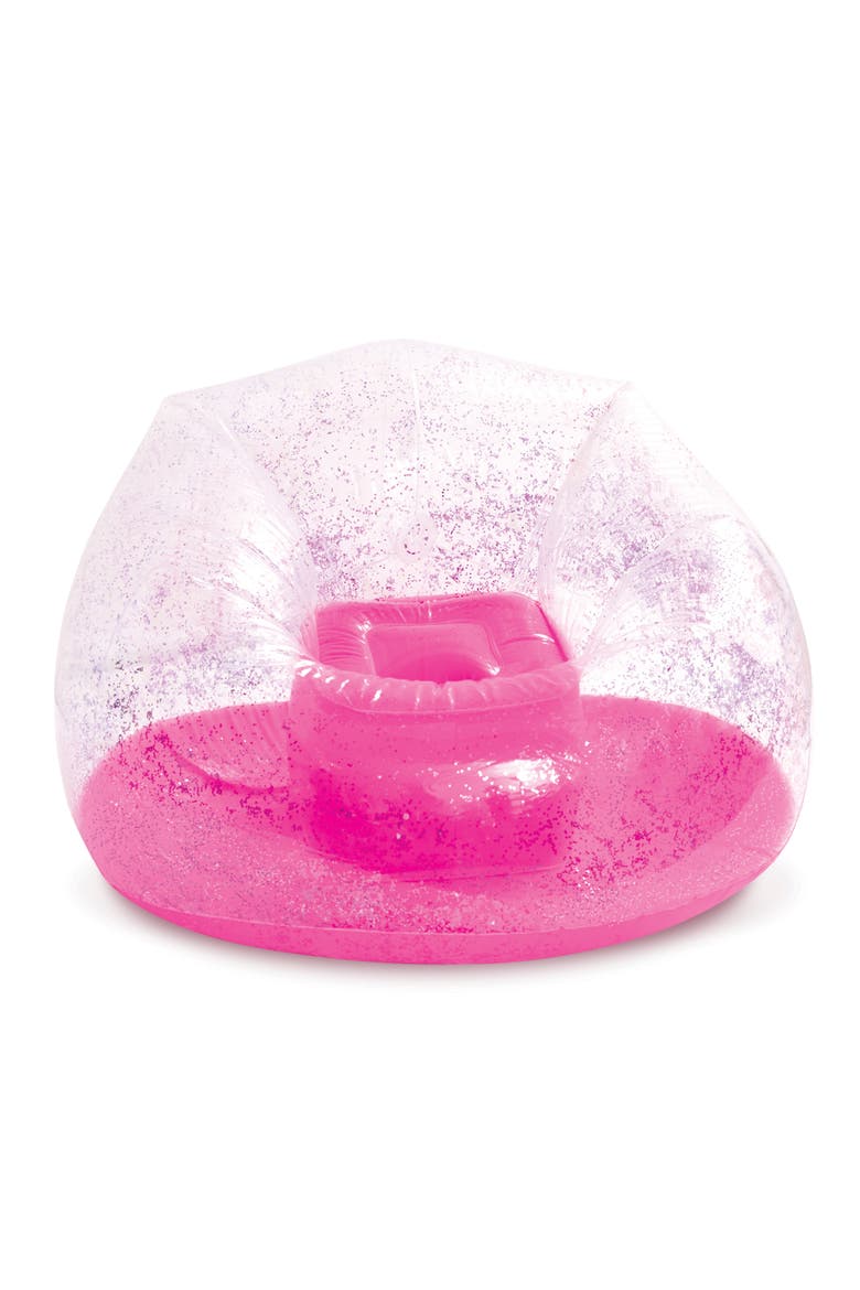 Pink Glitter Confetti Inflatable Chair Sparkle, Alternate, color, Multicolored