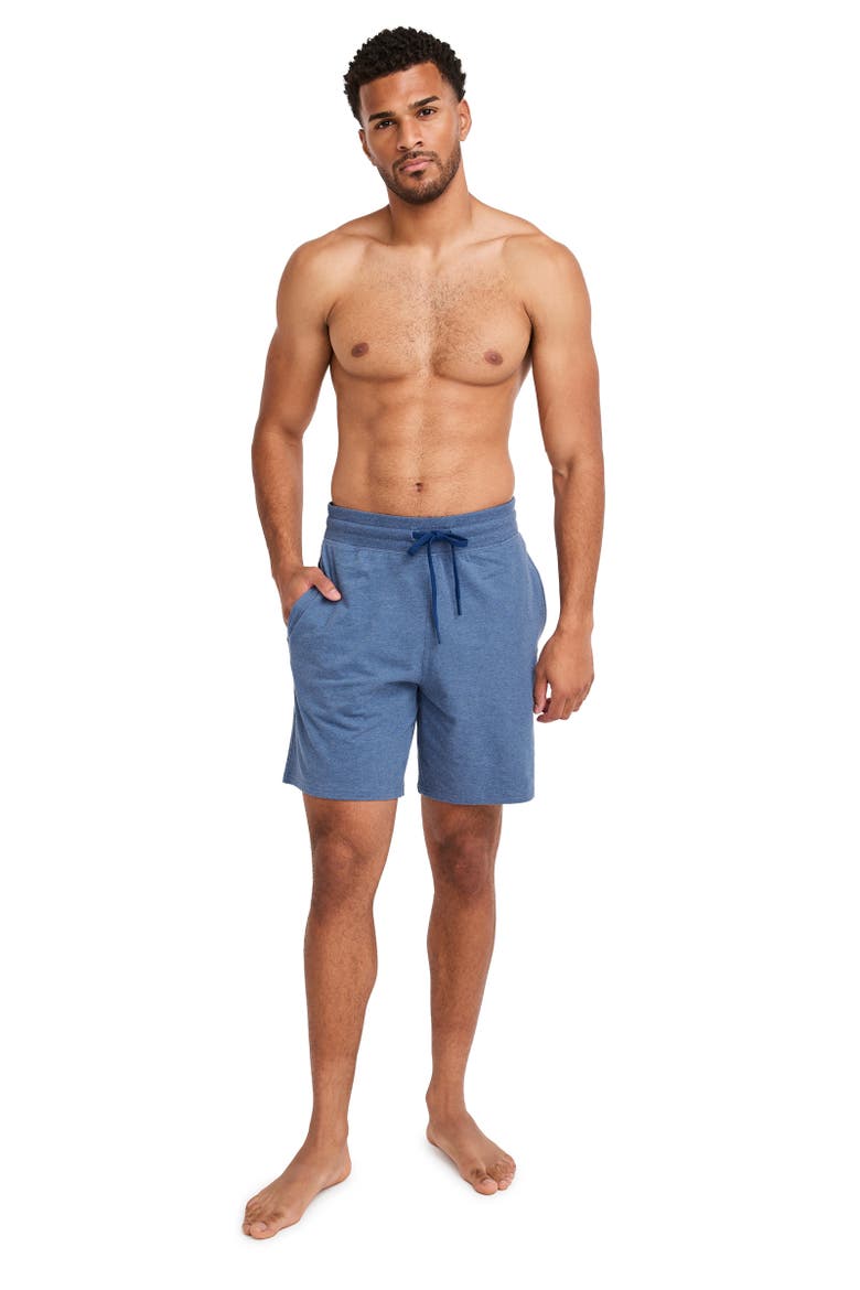 Mens Cotton Stretch Sleep Short, Alternate, color, Marina Blue Heather