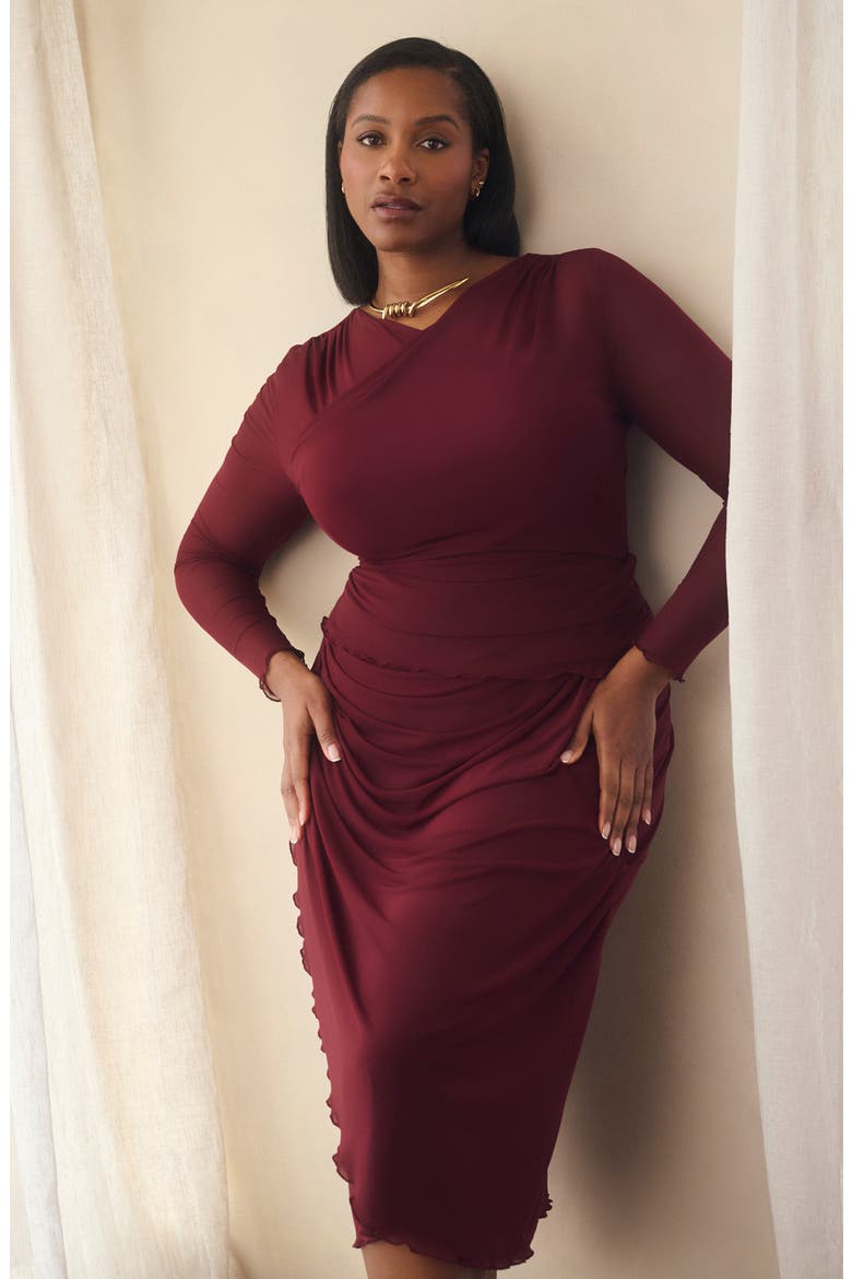 Annalise Long Sleeve Mesh Shirt, Alternate, color, SAMBA
