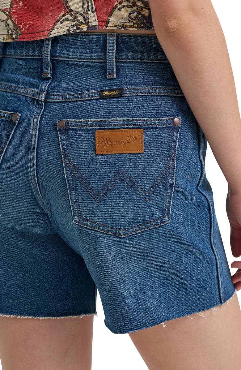 Wrangler Cowboy High Waist Denim Cutoff Shorts, Alternate, color, 