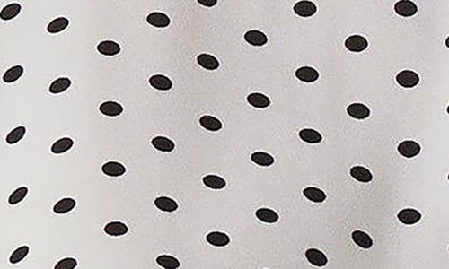 Kasper Polka Dot Ruffle Sleeve Crepe Top In White