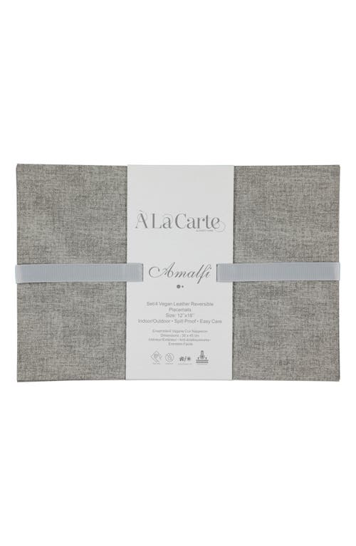 Dainty Home Faux Leather Reversible Set Of 4 Placemats In Reversible Grey