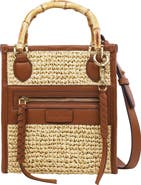 Tommy Bahama Leather and Raffia Handle Tote