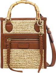 Tommy Bahama Leather and Raffia Handle Tote