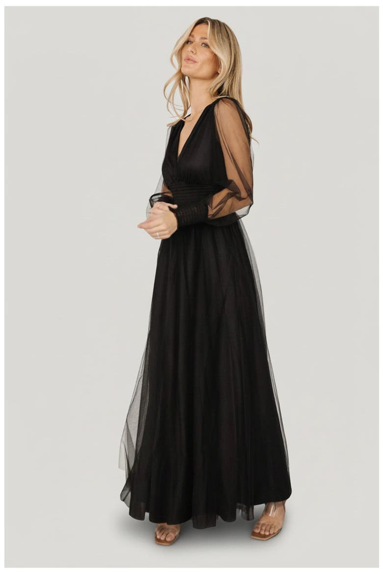 Layla Tulle Maxi Dress, Alternate, color, Black