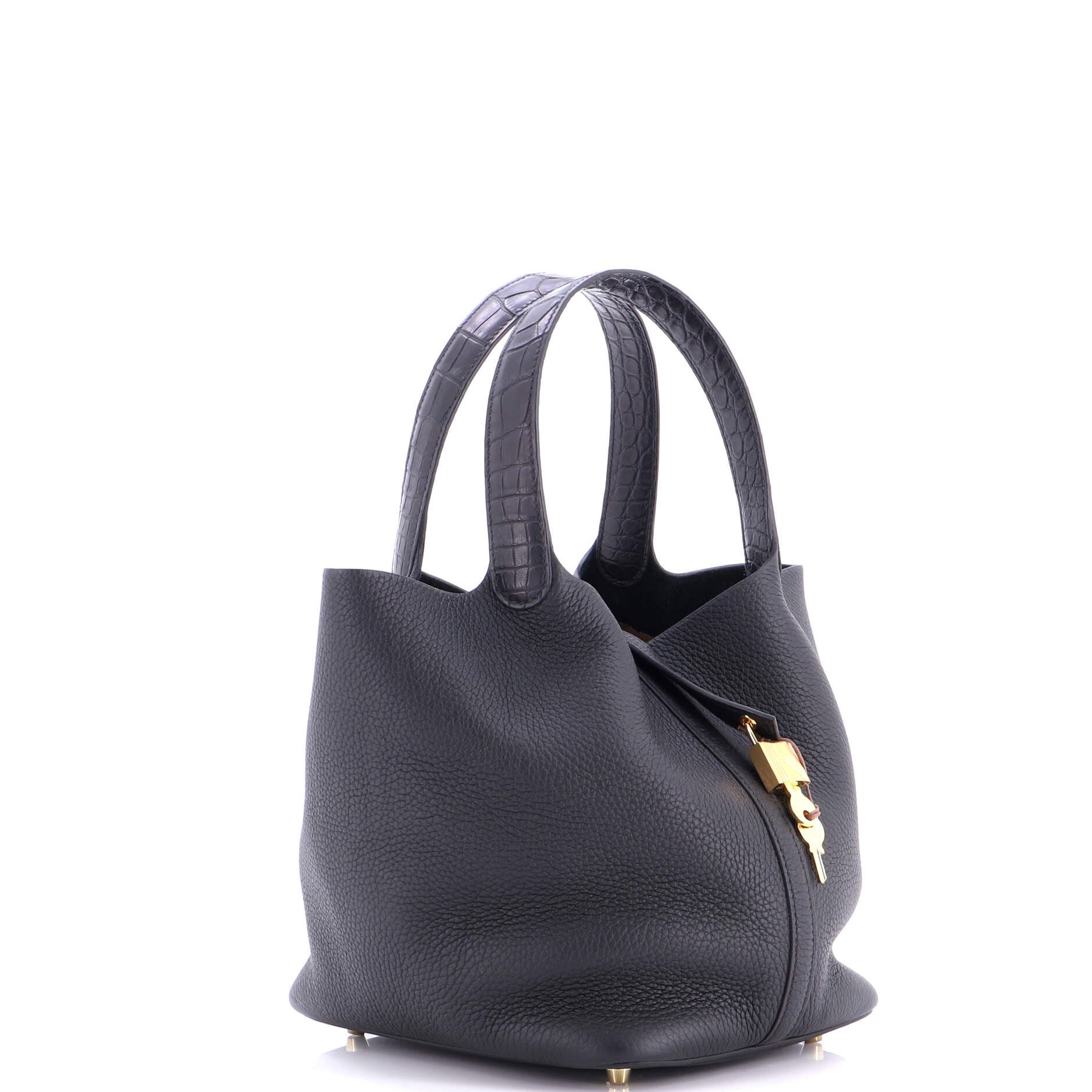 Pre-Owned Hermes Touch Picotin Lock Bag Clemence with Matte Alligator MM, Alternate, color, 