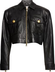 L'AGENCE Micah Quilted Leather Crop Jacket