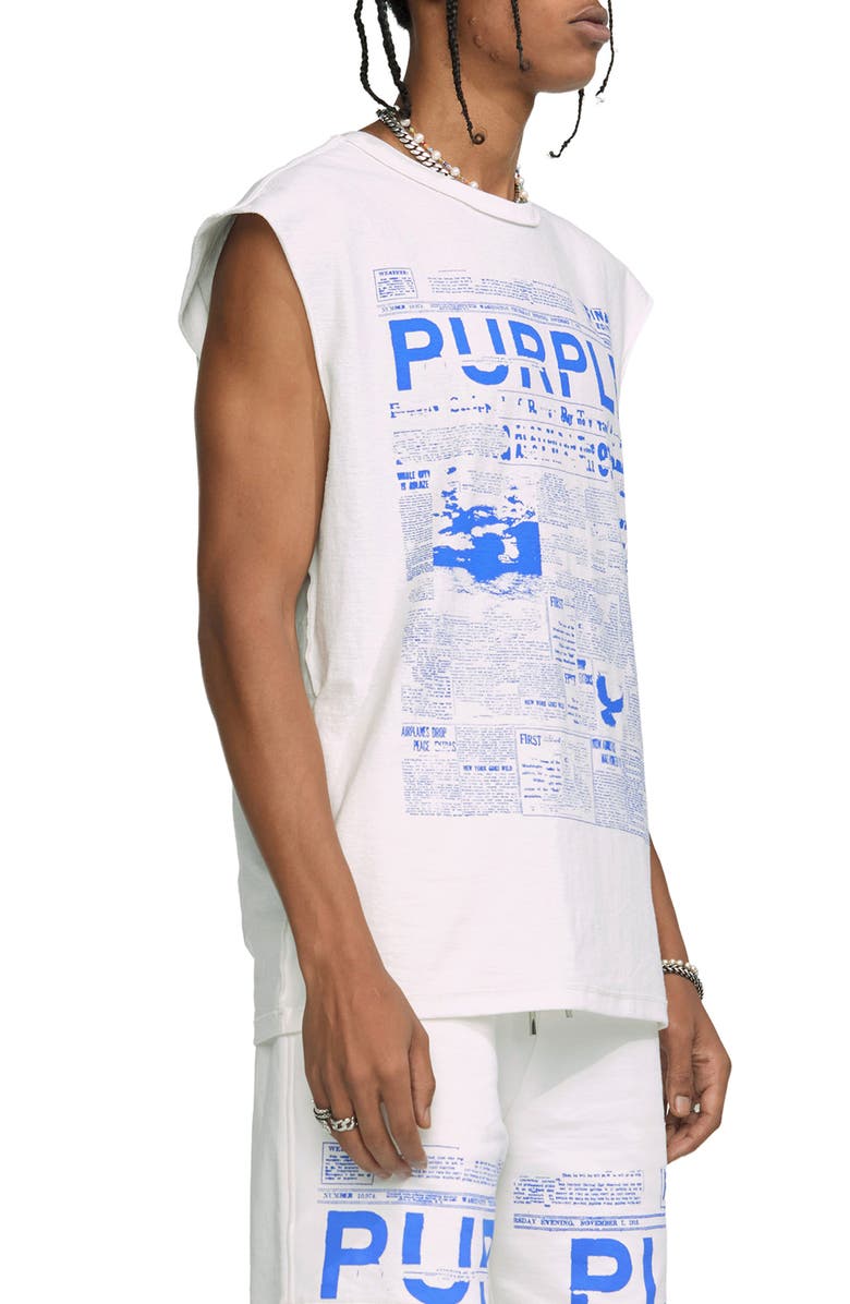 PURPLE BRAND Newsprint Muscle Tee, Alternate, color, 