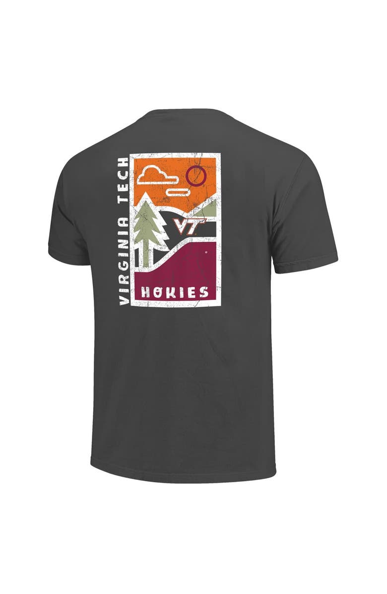 IMAGE ONE Men's  Graphite Virginia Tech Hokies Comfort Colors Minimal Vista Distressed Graphics T-Shirt, Alternate, color, Graphite
