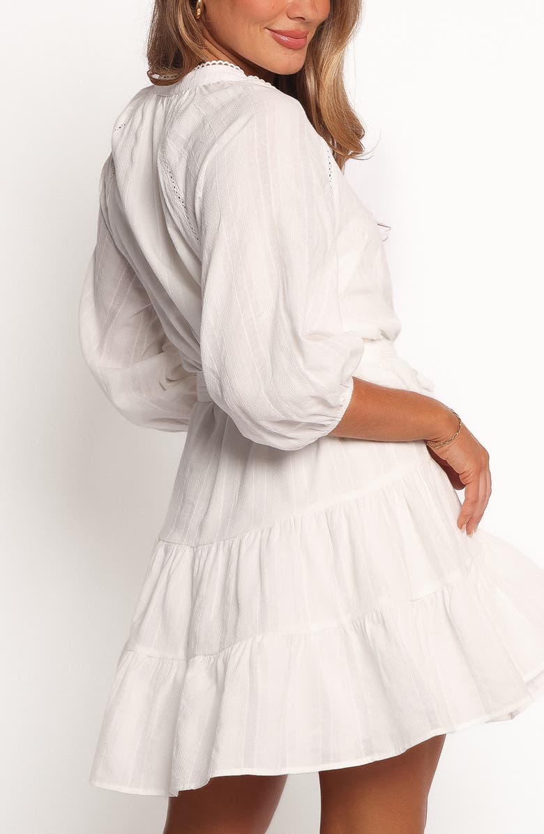 Petal & Pup Alex Tie Waist Flare Minidress, Alternate, color, White