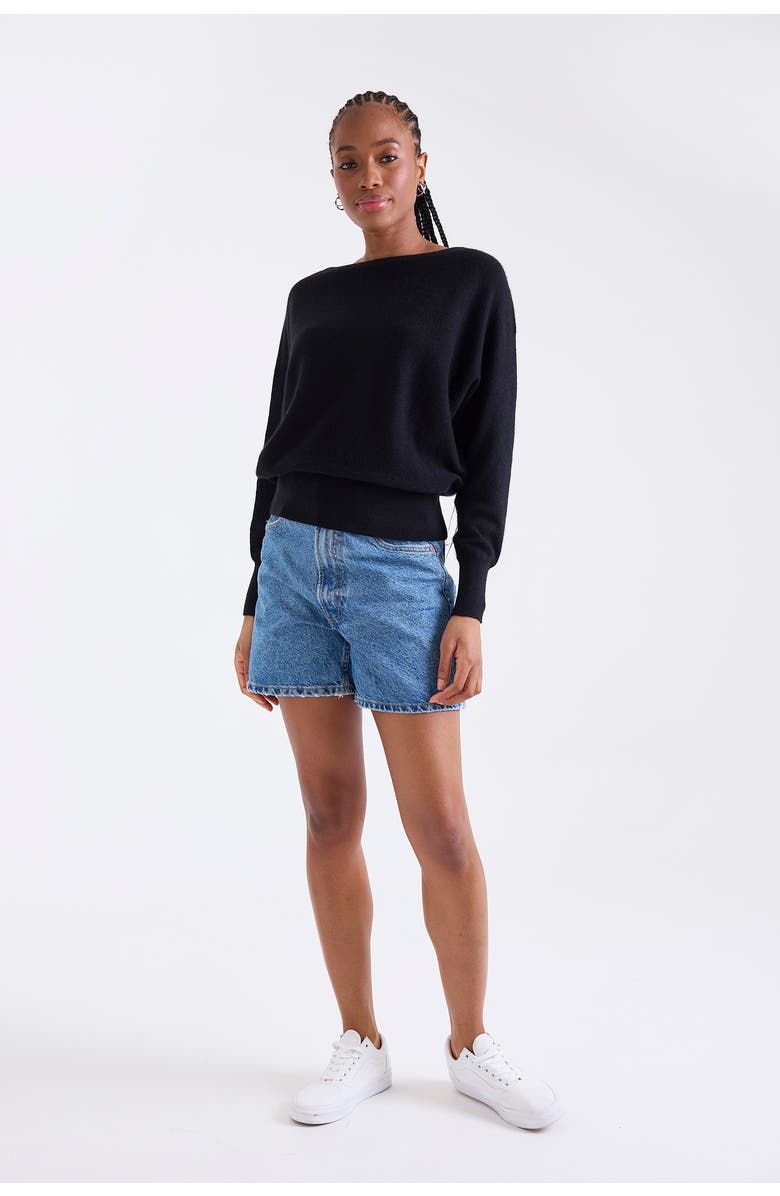 1982 Alaia Long Sleeve 100% Cashmere Sweater, Alternate, color, Black