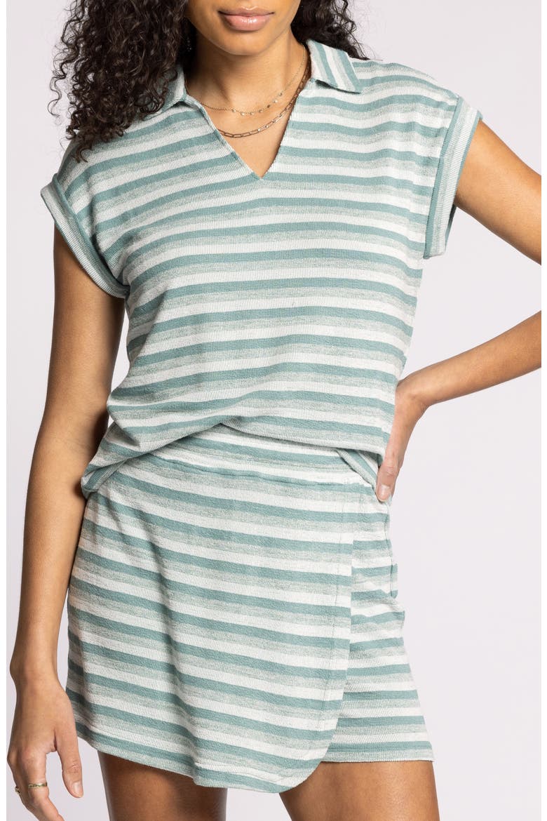 Yori Stripe T-Shirt, Main, color, JADE WHITE