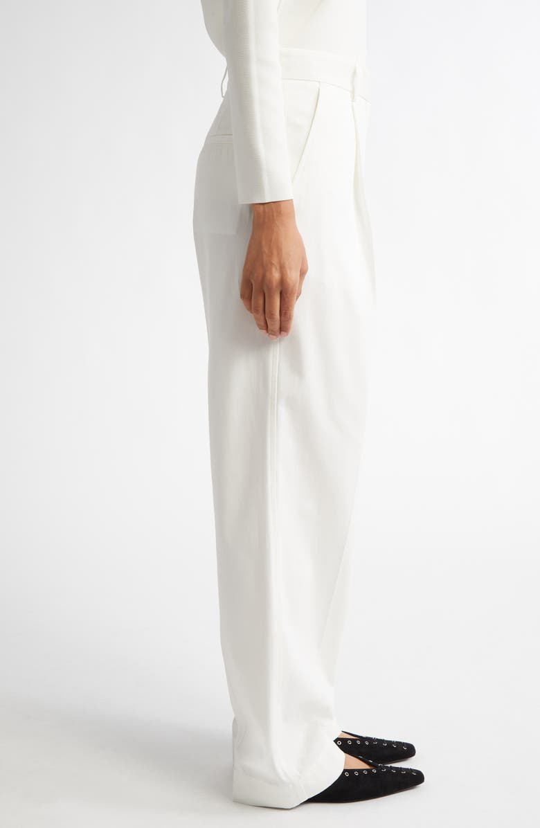 TOTEME Pleated Straight Leg Trousers, Alternate, color, White