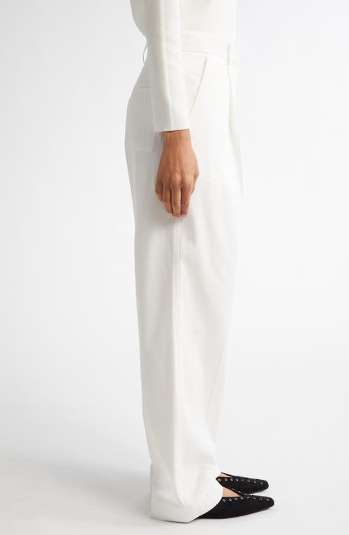 Totême Toteme Pleated Straight Leg Trousers In White