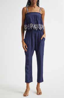 Monica Smocked Waist Sleeveless Jumpsuit