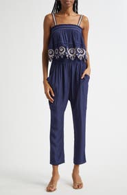 Ramy Brook Monica Smocked Waist Sleeveless Jumpsuit