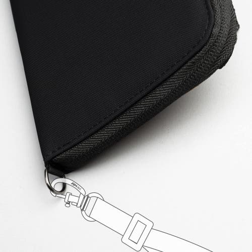Pacsafe Rfidsafe Zip Around Wallet In Black
