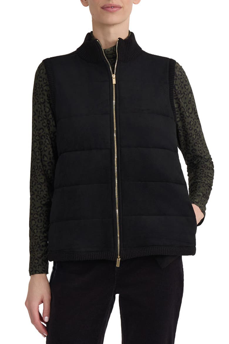 Quilted Zip Vest, Main, color, JONES BLACK