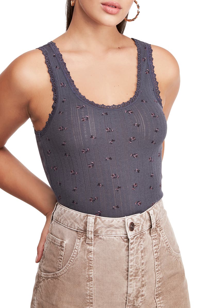 BDG Urban Outfitters Lace Trim Tank, Main, color,